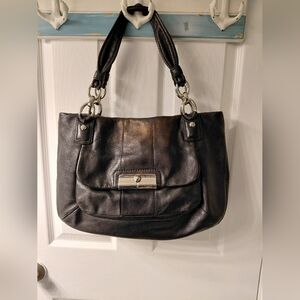Coach Kristin Messenger Bag Black Leather Handbag Shoulder Bag Purse #16814